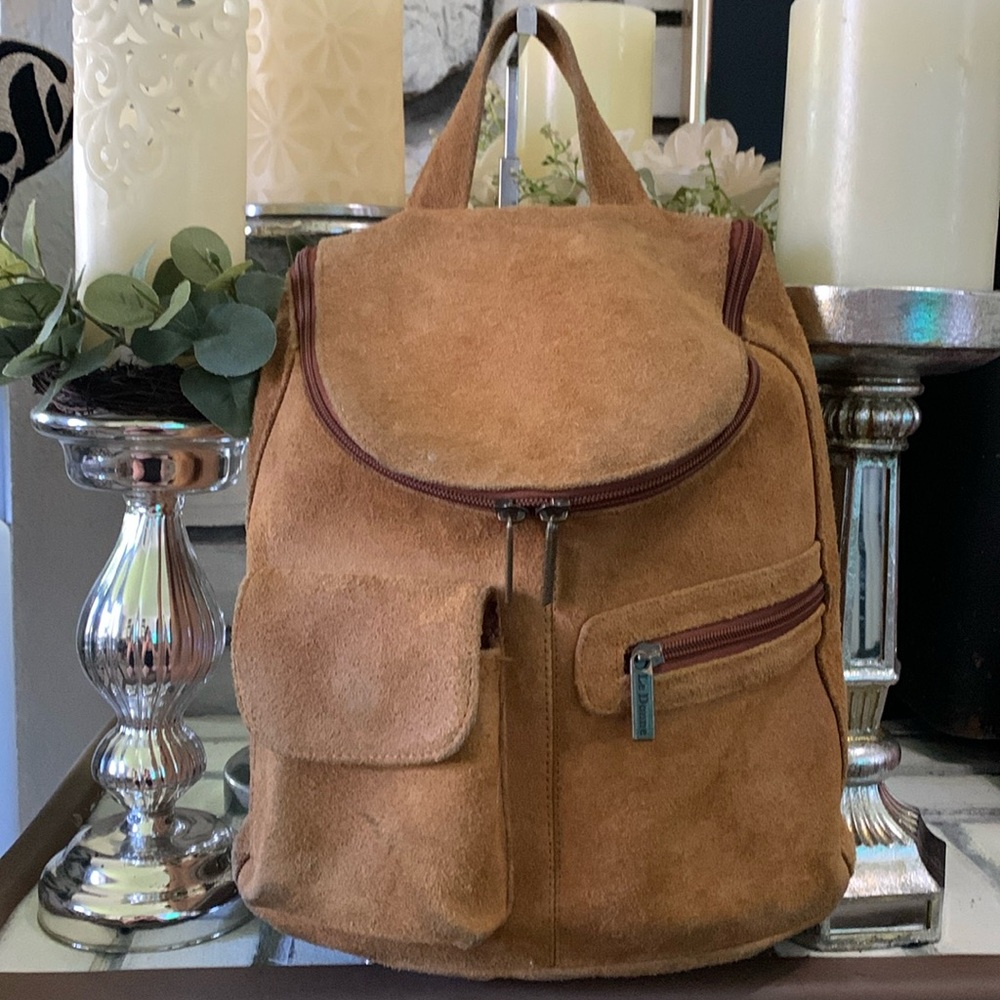 LE DONNE Lafayette Classic Backpack distressed suede tan